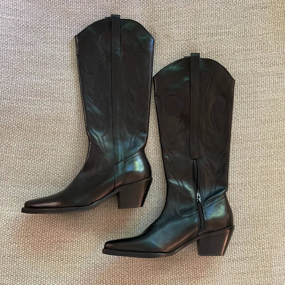 NWOB Matisse Agency Cowboy Western Boots in Black - Size 7.5